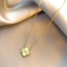 Golden clover necklace