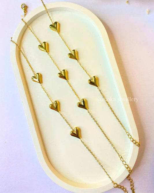 3 heart bracelet