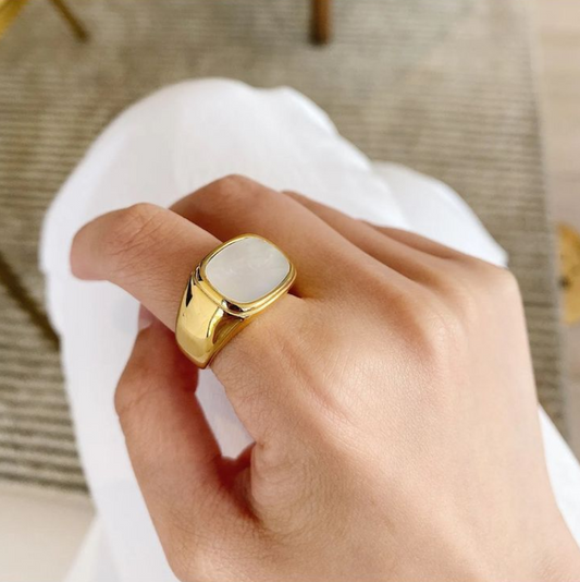 White stone ring