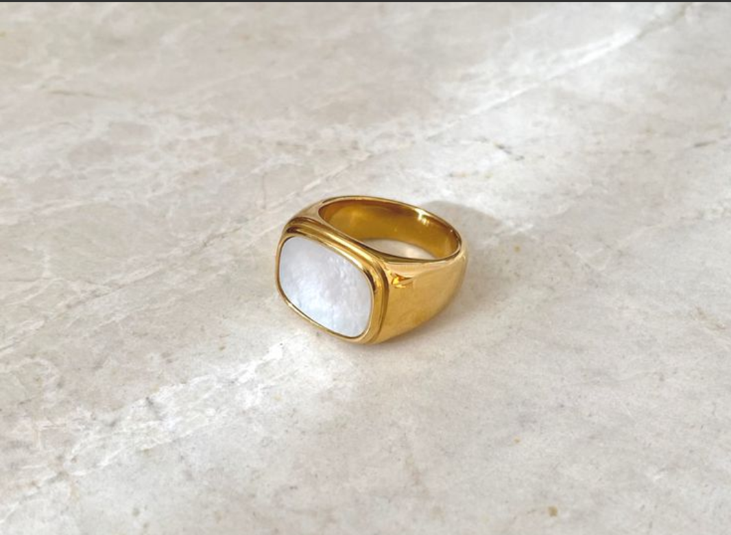 White stone ring