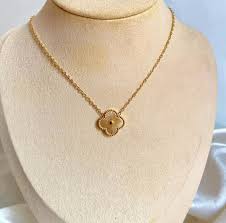 Golden clover necklace